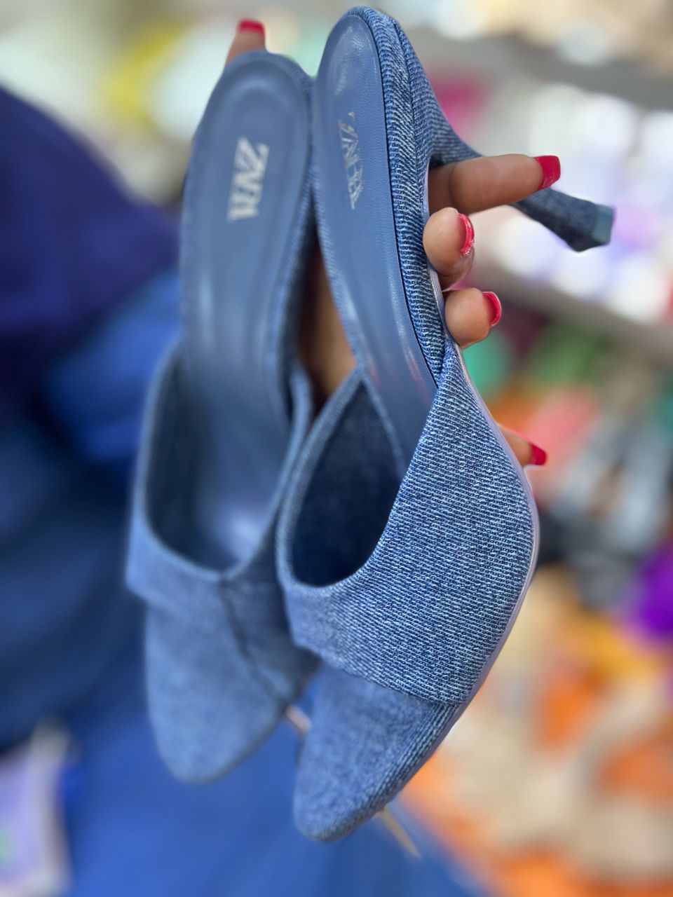 Sandales en jean talon