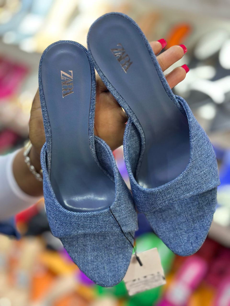 Sandales en jean talon